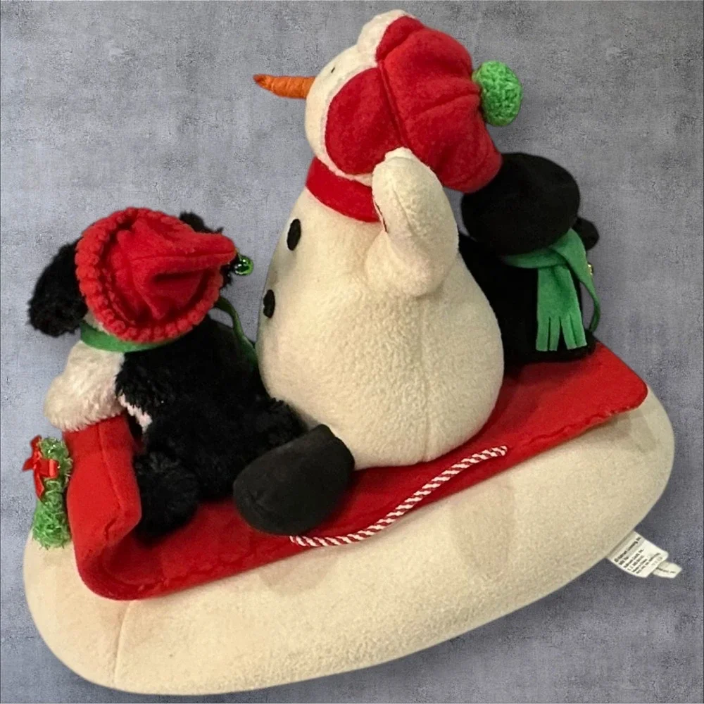 Hallmark Musical Plush Sleigh Ride Snowman Penguin Dog Christmas Tested/Works